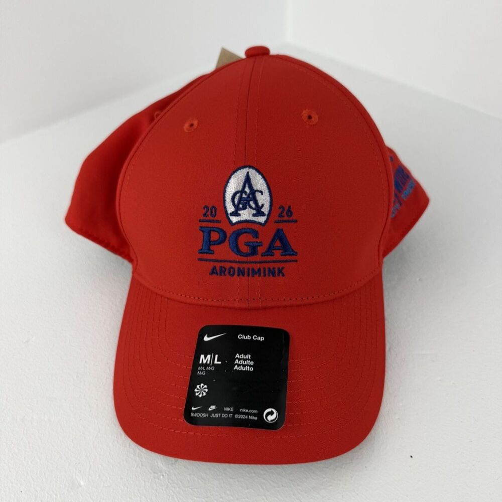 Nike 2026 PGA Championship Aronimink Golf Hat M/L Red Dri-FIT NWT